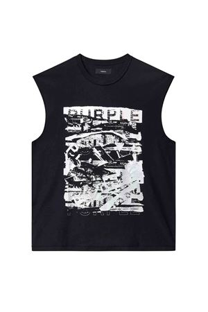 T-shirt smanicata in cotone nero PURPLE BRAND | P103TBIF226BLACK